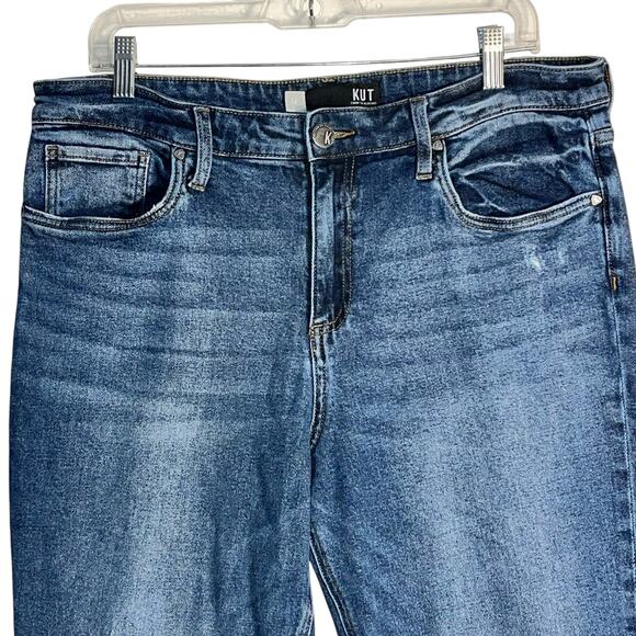 KUT From The Kloth Rachael Mom Jeans Distressed Raw Hem Medium Wash Size 14 - Picture 2 of 7